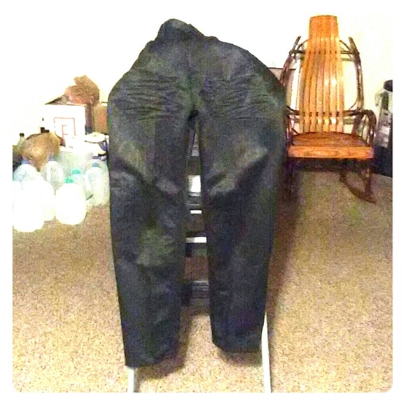 Real black calves straight leg pants - Picture 1 of 1